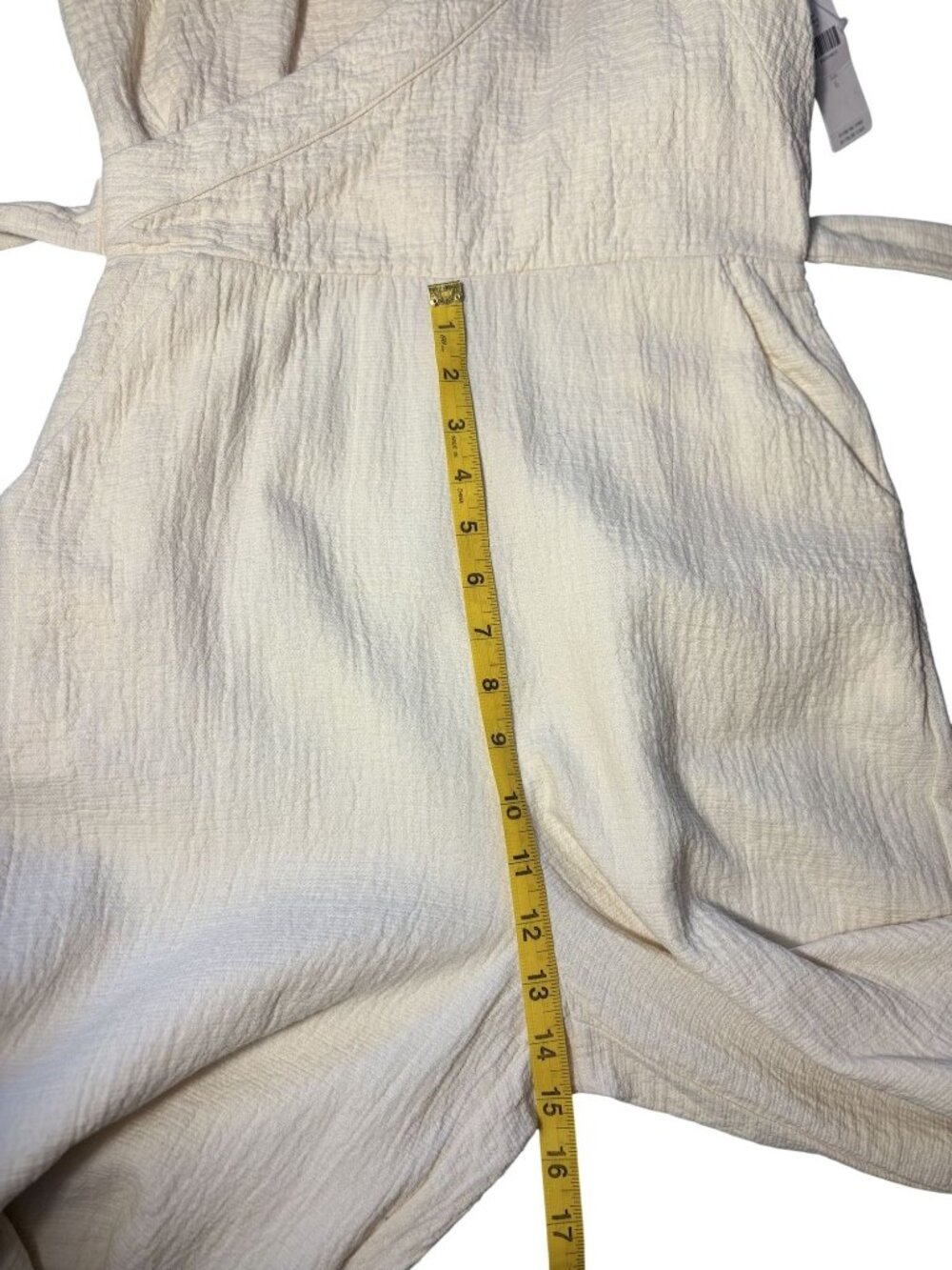 Anthropologie Demi Textured Jumpsuit in a cream featuring a wide-leg design - Picture 10 of 15
